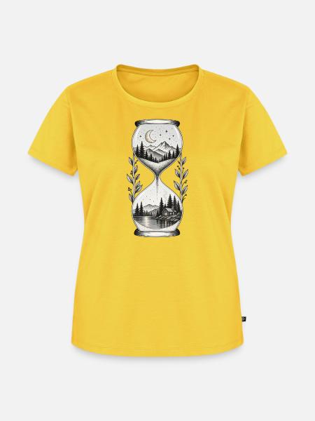 Mondnacht Sanduhrlandschaft - Frauen Premium Bio T-Shirt - Sonnengelb