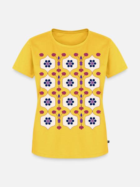 Florale Art Déco Romantik - Frauen Premium Bio T-Shirt - Sonnengelb