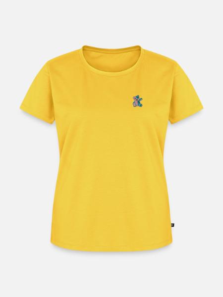 Patch Teddybär - Frauen Premium Bio T-Shirt - Sonnengelb