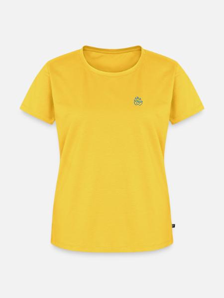 Flamme Blau - Frauen Premium Bio T-Shirt - Sonnengelb