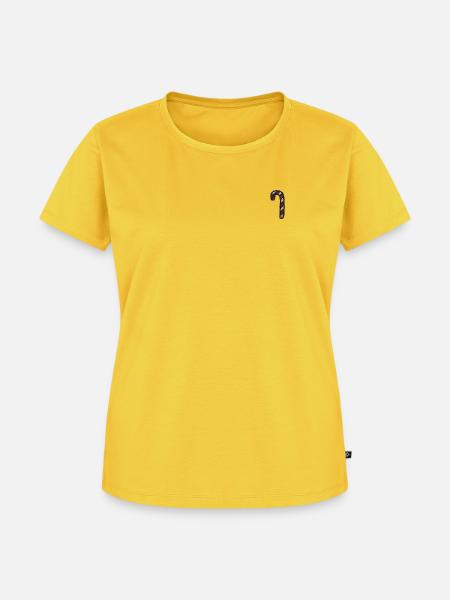 Weihnachtssüßigkeit bestickt - Frauen Premium Bio T-Shirt - Sonnengelb