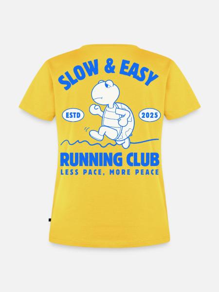 Slow & Easy Running Club - Frauen Premium Bio T-Shirt - Sonnengelb