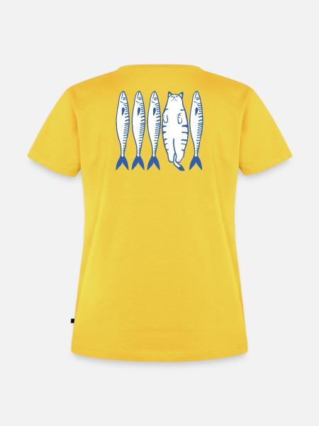 White Cat & Co. - Frauen Premium Bio T-Shirt - Sonnengelb