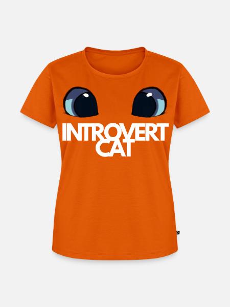 Introvertierter Katzenblaue Augen - Frauen Premium Bio T-Shirt - Orange
