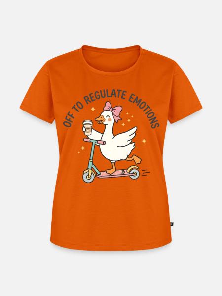 Scootering Goose Regulates Emotions - Frauen Premium Bio T-Shirt - Orange