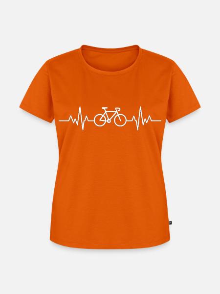 Fahrrad EKG - Frauen Premium Bio T-Shirt - Orange