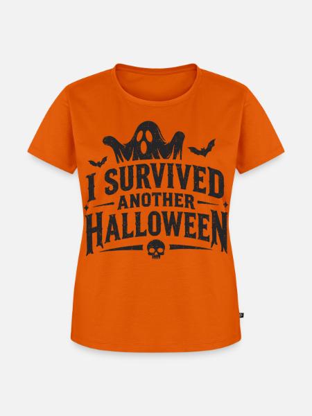 I Survived Another Halloween Gespenst - Frauen Premium Bio T-Shirt - Orange