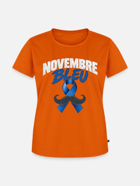 November Blauer Schnurrbart - Frauen Premium Bio T-Shirt - Orange