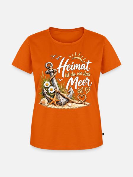 Heimat am Meer: Anker & Küste - Frauen Premium Bio T-Shirt - Orange