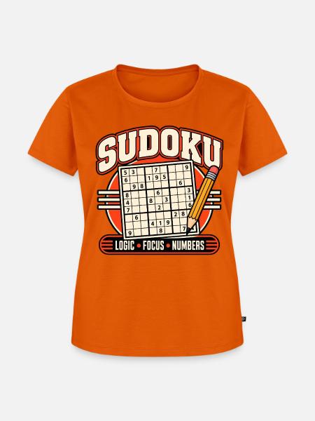 Sudoku-Logikzahlen - Frauen Premium Bio T-Shirt - Orange 