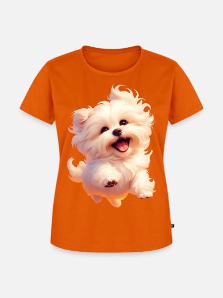 🐾 Malteser Welpe 3 🐾 - Frauen Premium Bio T-Shirt - Orange 