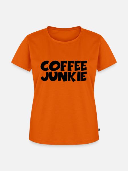 Coffee Junkie - Frauen Premium Bio T-Shirt - Orange 