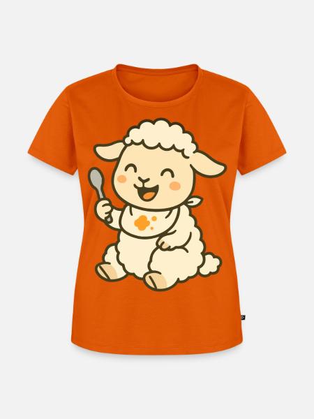 Snackzeit mit Lamm - Frauen Premium Bio T-Shirt - Orange