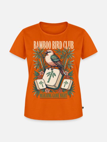 Bamboo Bird Club Mahjong Night - Frauen Premium Bio T-Shirt - Orange 