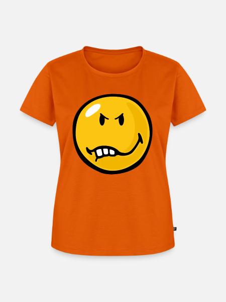 Smiley Anger Vexed - Frauen Premium Bio T-Shirt - Orange
