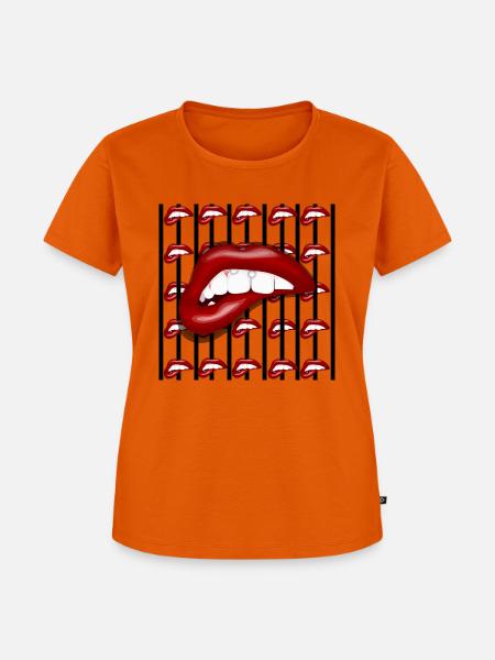 RS - ROTER MUND - Frauen Premium Bio T-Shirt - Orange