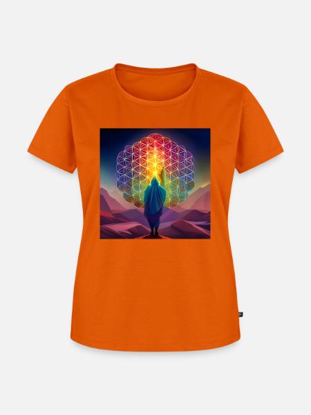 Blume des Lebens - Frauen Premium Bio T-Shirt - Orange 
