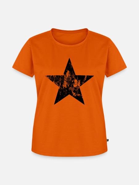 Schwarzer Stern - Frauen Premium Bio T-Shirt - Orange