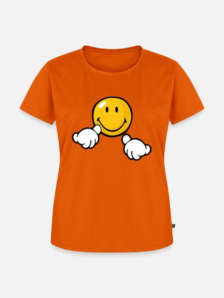 Smiley Attention - Frauen Premium Bio T-Shirt - Orange