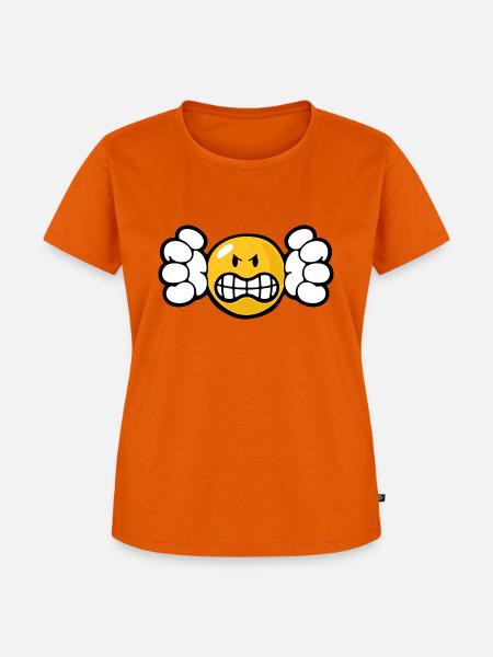 Smiley Anger Unforgiving - Frauen Premium Bio T-Shirt - Orange