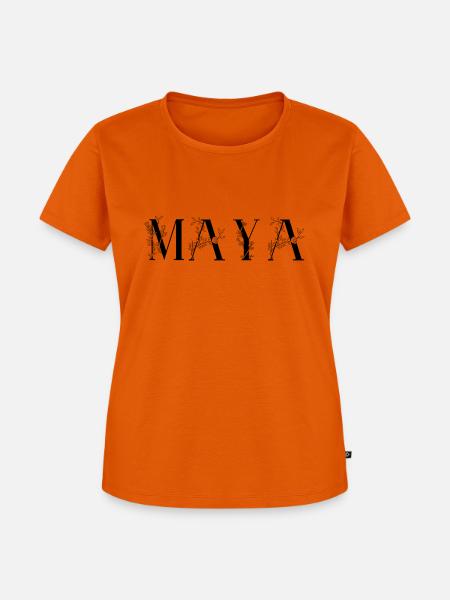 Name - Maya - Frauen Premium Bio T-Shirt - Orange 