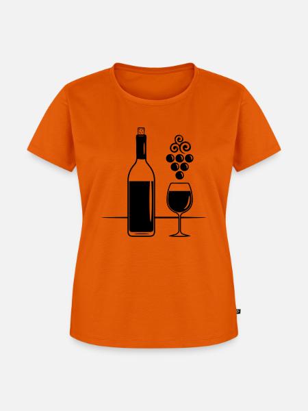 wein weinflasche weinglas rebe - Frauen Premium Bio T-Shirt - Orange