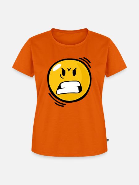 Smiley Anger - Frauen Premium Bio T-Shirt - Orange