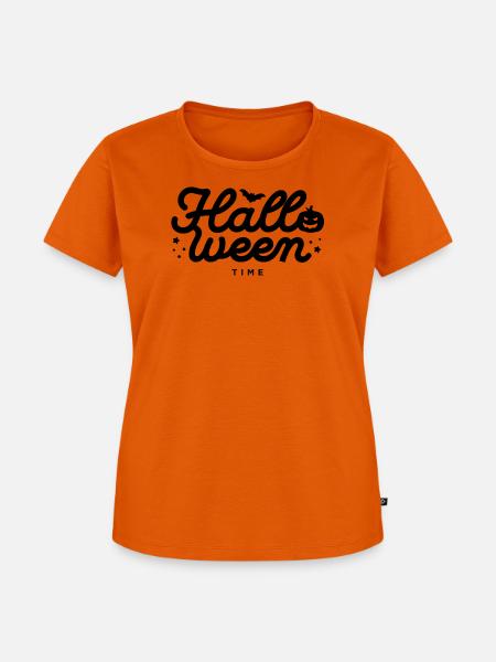 Abstraktes geometrisches Wellenmuster-Design - Frauen Premium Bio T-Shirt - Orange