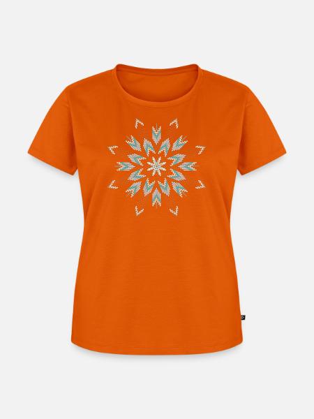 Ethno-Stern aus Türkis- und Silberperlen - Frauen Premium Bio T-Shirt - Orange