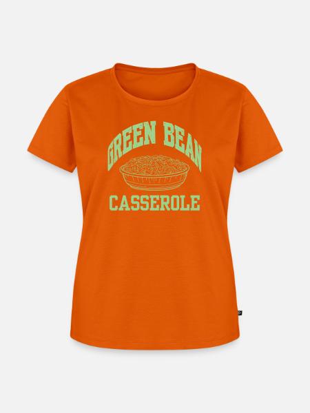 cooler grüner Bohnenauflauf - Frauen Premium Bio T-Shirt - Orange 