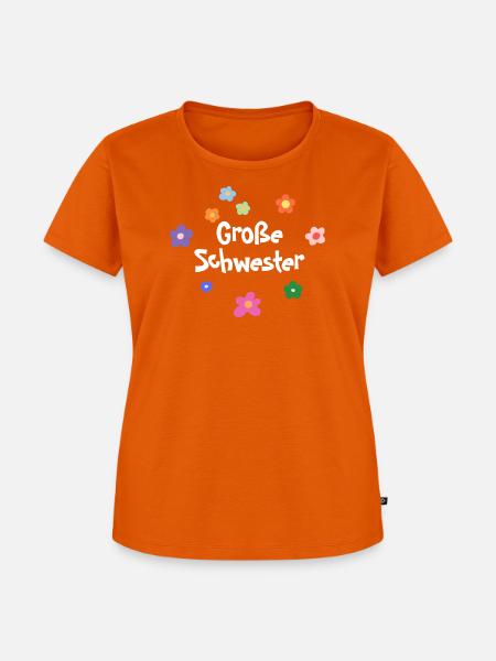 Große Schwester Blumen Design - Frauen Premium Bio T-Shirt - Orange
