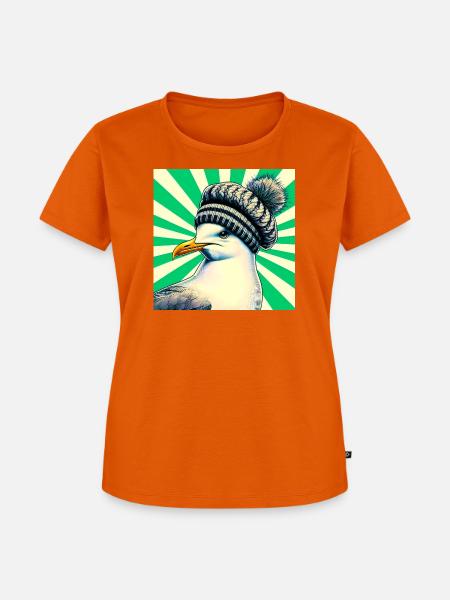 Möwe - Frauen Premium Bio T-Shirt - Orange 