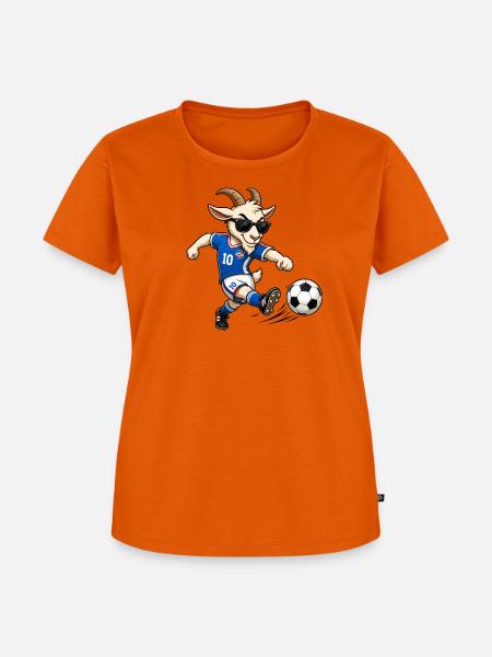 G.O.A.T. Fußballziege - Frauen Premium Bio T-Shirt - Orange