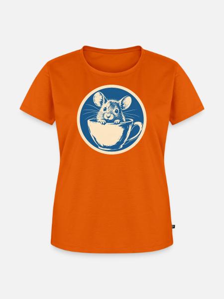 Maus in der Teetasse - Frauen Premium Bio T-Shirt - Orange