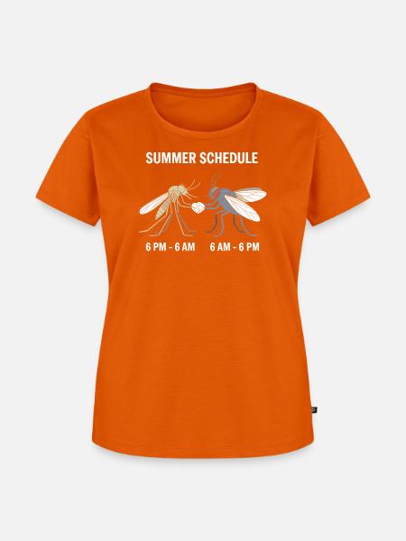 Mücke Fliege Summer Schedule Mückenstich Mücken - Frauen Premium Bio T-Shirt - Orange
