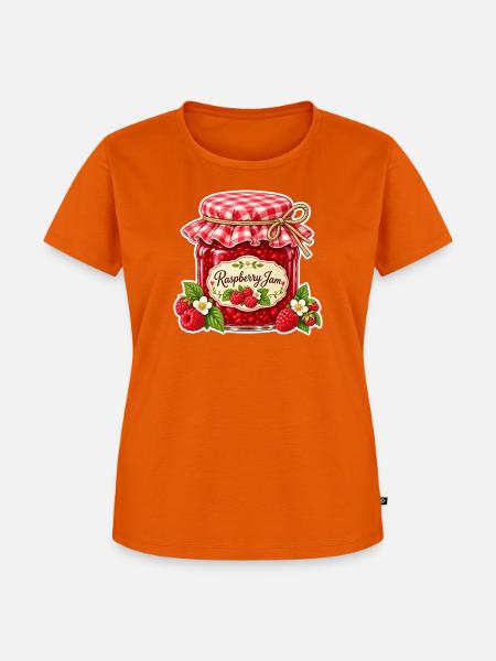 Selbstgemachte Marmelade Himbeere - Frauen Premium Bio T-Shirt - Orange