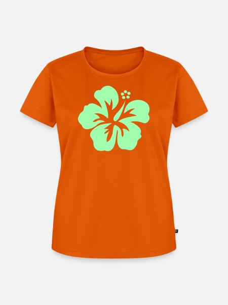 Mint Hibiskus Silhouette - Frauen Premium Bio T-Shirt - Orange