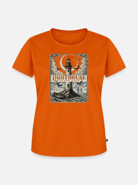 Lighthouse After Dark Leuchtturm Küste - Frauen Premium Bio T-Shirt - Orange 