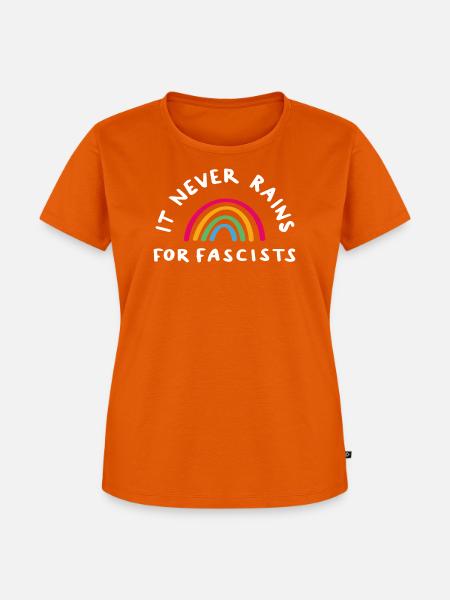 it never rains for fascists - Frauen Premium Bio T-Shirt - Orange