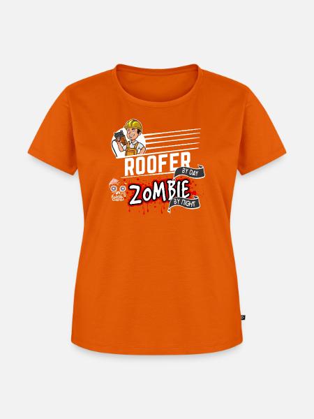 Roofer by day Zombie by night - Dachdecker - Frauen Premium Bio T-Shirt - Orange