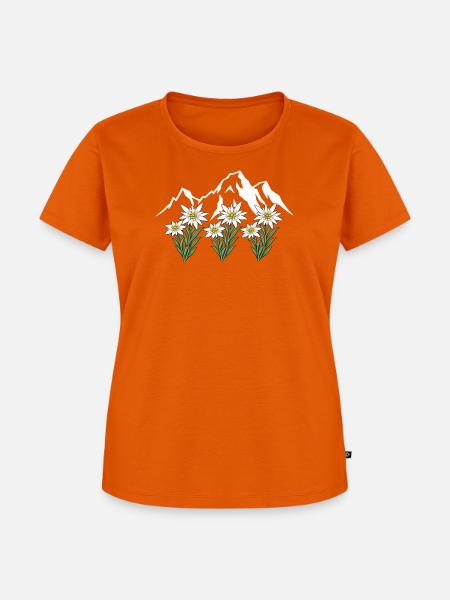 Alpen Edelweiß - Frauen Premium Bio T-Shirt - Orange 