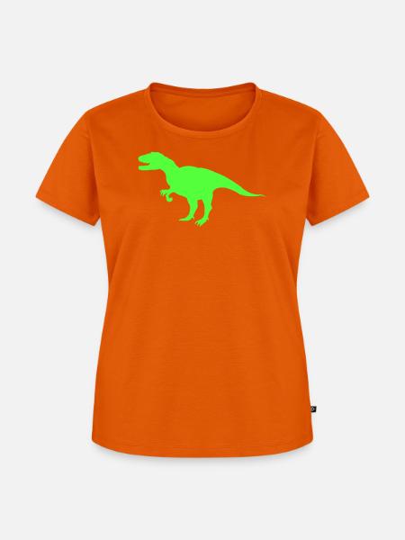 Neon-T-Rex Silhouette - Frauen Premium Bio T-Shirt - Orange 