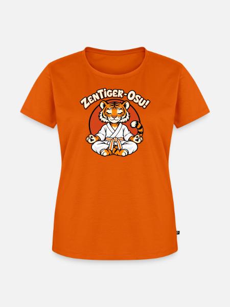 ZenTiger-Osu Taijutsu Cartoon - Frauen Premium Bio T-Shirt - Orange