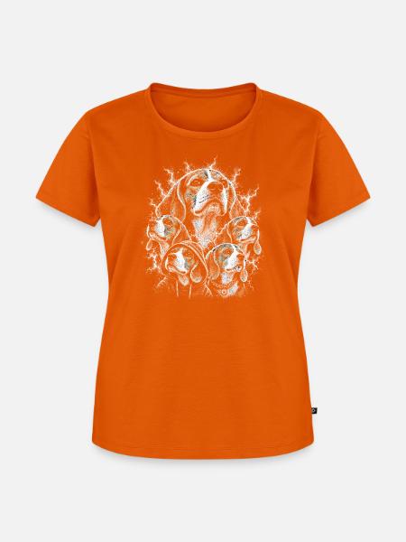 Hunde-Collage im Nebel-Look - Frauen Premium Bio T-Shirt - Orange