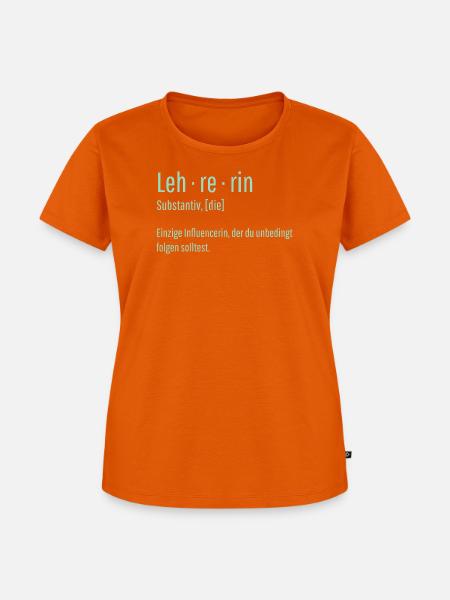 Lehrerin Substantiv Influencerin Lustig Geschenk - Frauen Premium Bio T-Shirt - Orange