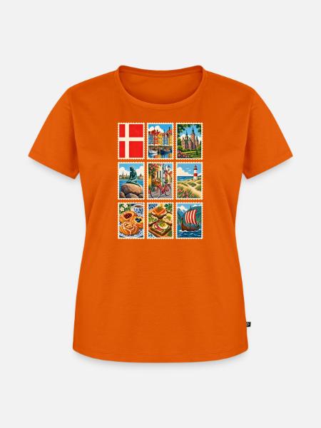 Dänemark Briefmarken - Frauen Premium Bio T-Shirt - Orange