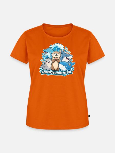 Meeresschutz Meerestiere Ozeanfreund - Frauen Premium Bio T-Shirt - Orange