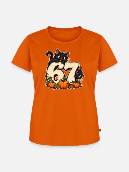 67 Katzenchaos - Frauen Premium Bio T-Shirt - Orange 