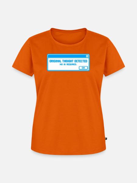 Ursprünglicher Gedanke erkannt – Anti-KI-Schlam - Frauen Premium Bio T-Shirt - Orange 