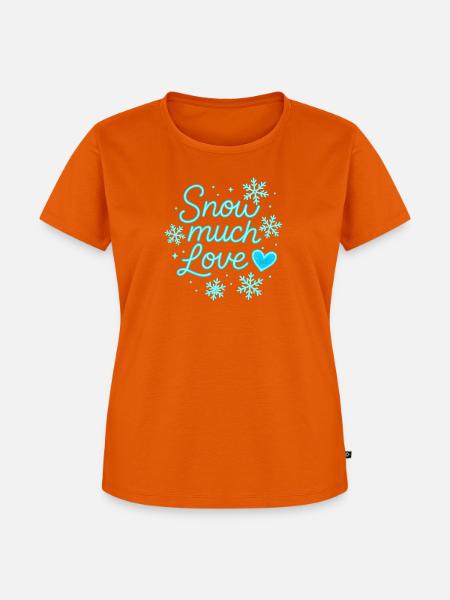 Schnee Viel Liebe Neon Schriftzug - Frauen Premium Bio T-Shirt - Orange